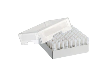 艾本德儲存盒 9 × 9, 可放置 81  個(gè)螺旋蓋（凍存）管， 1  –  2  mL，3  件，高 53  mm，2  英寸，聚丙烯材料，可耐受最低 -86  °C，可高溫高壓滅菌，帶蓋子并具有數(shù)